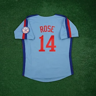 Pete Rose 1982 Montreal Expos Cooperstown Men's Blue Jersey W/ All Star Patch • $139.99