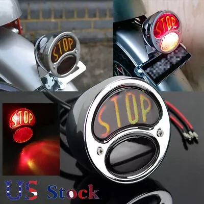 Chrome Custom  Stop  Brake Tail Light Vintage Retro Taillight For Harley Honda • $32.99