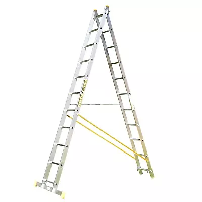 Double Combination Ladders - 2 Section Trade Master EN131 Professional Aluminium • £159.98