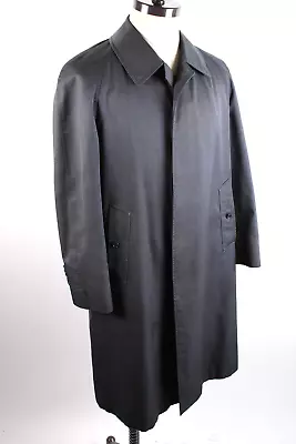 Vintage Burberry Navy Cotton Rain Trench Coat Jacket Men's Size Large UK • $74.95