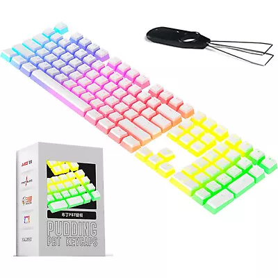 AU PBT Pudding Keycaps 108Key With Puller For DIY Cherry RGB Mechanical Keyboard • $22.99