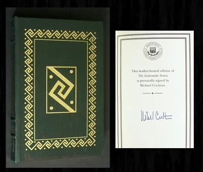 SIGNED THE ANDROMEDA STRAIN BY Michael Crichton - Easton Press Leatherbound Ed! • $175