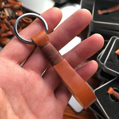 Keychain Handmade Real Leather Cowhide Rope Car Key Chain Keyring Accessories • $7.58