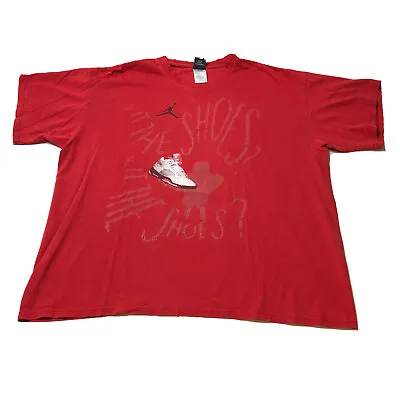 Vintage Y2K Nike Michael Jordan 5 Spike Lee T Shirt Chicago Bulls Red Size XL • $22.94