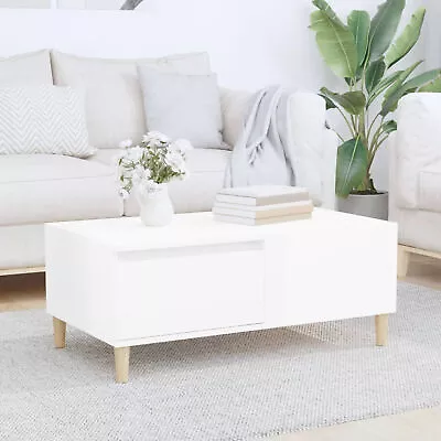 Coffee Table High Gloss White 90x50x36.5  Engineered Wood Q4P1 • $149.59