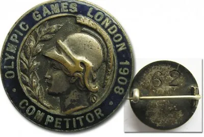 1908 Olympic Games London COMPETITOR Participation Badge ORIGINAL!!! VERY RARE! • $1600