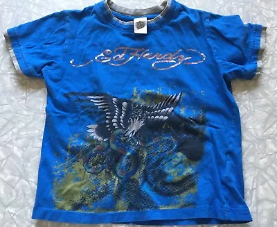 Ed Hardy Kids Boys Eagle Snake Old School Tattoo Print Graphic Tee Size 6/7 • $21.85