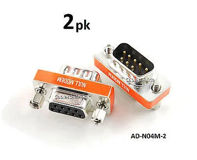 2-PACK DB9 Mini NULL MODEM Male/Female Data Transfer Adapter AD-N04M-2 • $6.99