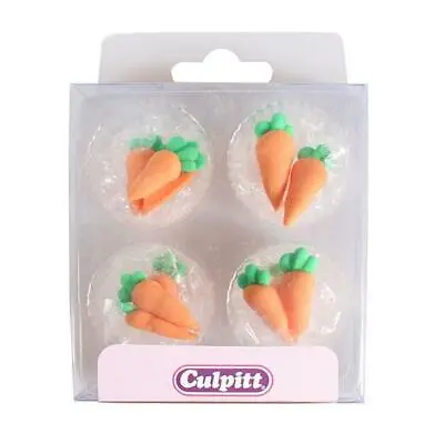 Edible Cake Decoration Carrot Pipings Sugar Cupcake Topper • £3.04