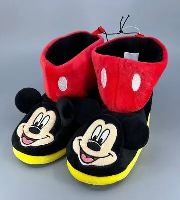 Disney Mickey Mouse Slippers Booties Unisex Size 9-10 New Without Tags Slip On • $6.99