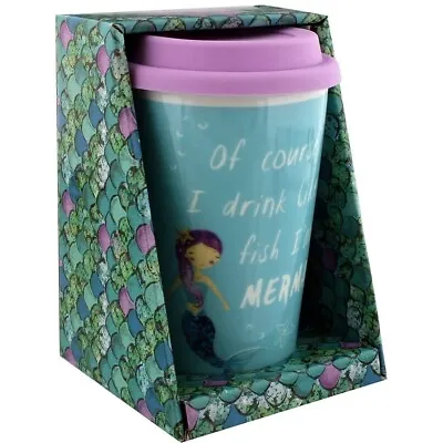 £8.99 • Buy Mermaid Double Wall Drinking Cup Warm Coffee Tea Travel Thermal Mug Screw Lid 