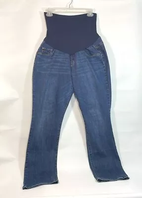 Indigo Blue Maternity Denim Jeans XL Straight / Skinny Leg Med Wash • £2.85