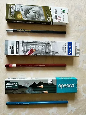 Professional Quality Pencils For Artists Drawing & Sketching 10B 12B Charcoal • £6.85