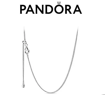 Authentic PANDORA Necklace 925 Ale Interlocking Curb Chain Necklace 398283 23.6  • $36.99