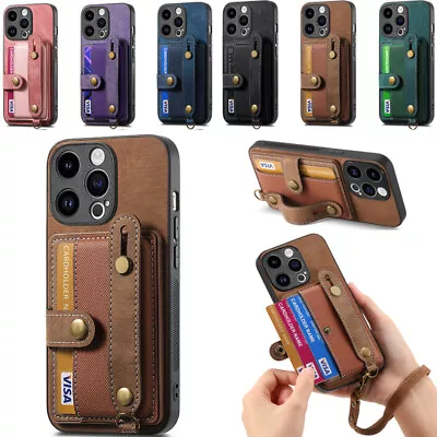 For OPPO A78 A74 A54 A16 A17 A5 A9 Retro Purse Strap Wallet Card Slot Case Cover • $17.99