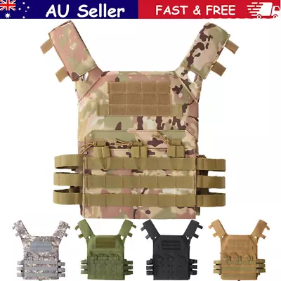 Military Tactical Vest JPC Airsoft Molle Combat Plate Carrier Paintball Hunting • $37.45