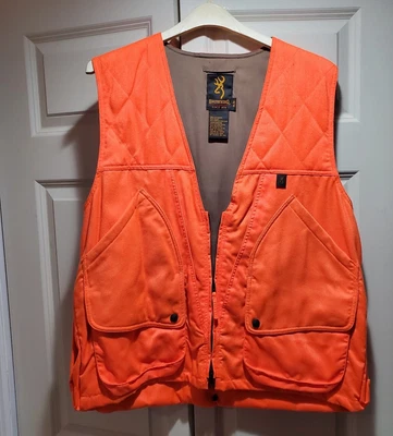 $10 • Buy Browning Mens Blaze Orange Hunting Game Vest Excellent Condition