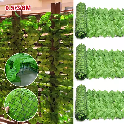 Artificial Hedge Fake Ivy Leaf Garden Fence Privacy Screening Roll Wall Panel • £4.98