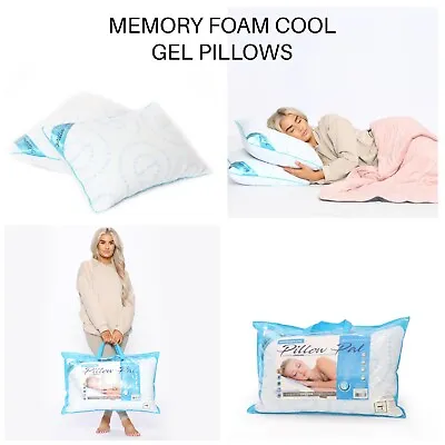 Orthopaedic Cooling Pillow Memory Foam Gel Pillow Neck Back Support Medium Firm • £14.99