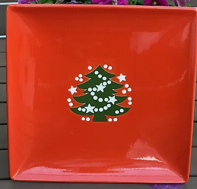 Waechtersbach EUC Christmas Large Tree 10.5  Square Dinner Plate Germany • $35