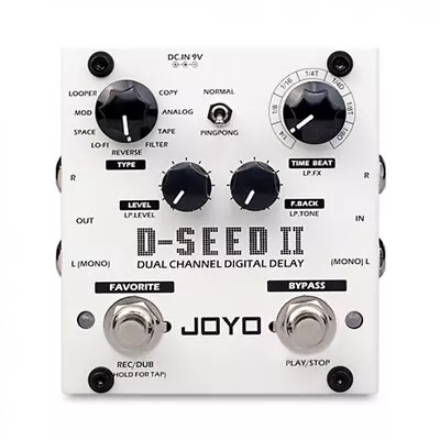 Joyo Audio D-Seed II Stereo Delay Guitar Effects Pedal W/ 8 Modes Tap Tempo • $69