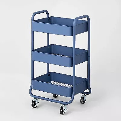 3 Tier Metal Utility Cart Blue - Brightroom • $24.99