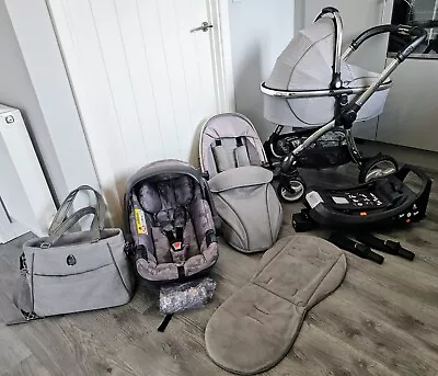 Egg - Platinum Grey - Complete Travel System Bundle With Egg Shell Car Seat • £550