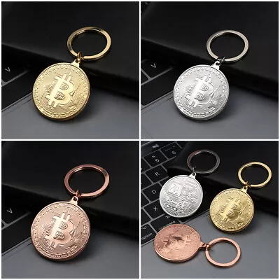 Hot Jewelry Friends Gifts Commemorative Collectors Key Ring Bitcoin Key Chain • $7.65