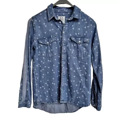 Designer Zoe Karssen Denim Star Shirt.Sz Xs Uk 8Button Fastening • £15