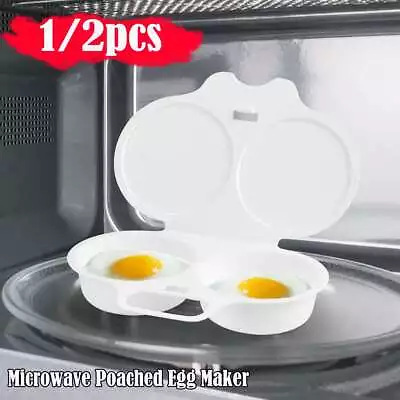 Microwave Egg Poacher Diy Egg Cooker 2 Eggs Capacity Steamer Home Breakfast New • $6.99