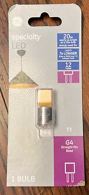 GE LED Light Bulb T3 190 Lumens 2 Watt Replaces 20 W G4 Straight Bi Pin Base • $7.95