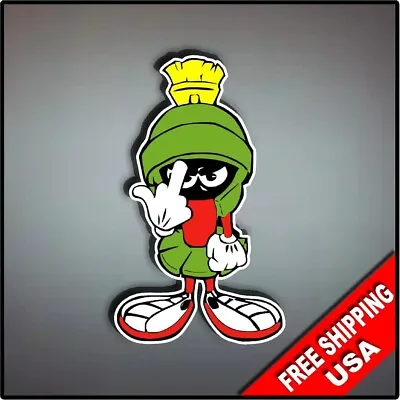 Marvin The Martian Flip Off Vinyl Decal Sticker 6  X 3.5  Cartoon Middle Finger • $4.99