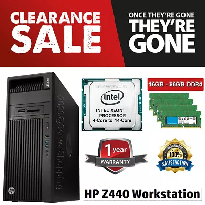 HP Z440 Workstation Xeon Upto 14-CORE E5-2680v4 3.30GHz 32GB 64GB DDR4 512gb SSD • £55.99