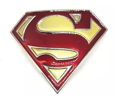 Super Hero S Super Man Metallic Red Gold Logo Belt Buckle Dc Superman Snap Belt • £4.94