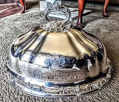 19thC A. B. Savory & Sons London Sheffield Large Silver Plate Meat Cover Dome • $400