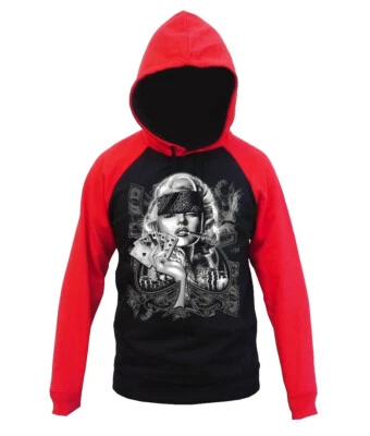 $27.99 • Buy Men's Marilyn Monroe Spade Pose Raglan Hoodie Sweater Gangster High Clover Sexy