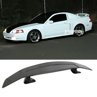 46” Rear Trunk Spoiler Wing Adjustable Carbon Fiber Style For Ford Mustang GT • $99.05