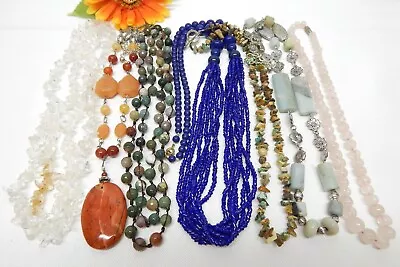 Semi Precious Stone Bead Necklace Lot - Vintage To Now Jewelry • $21.06