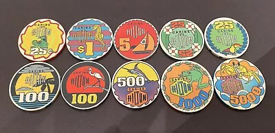 Caribe Hilton Tribute Sample Set - Ceramic Poker Chips Not Paulson 10 Total • £72.32