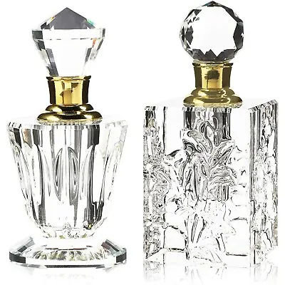 Crystal Perfume Bottle Set Vintage Style (2 Pack) • $31.99