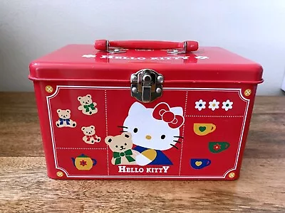 Hello Kitty & Teddy Metal Tin Box Sanrio Vintage 1996 - Collectible Rare • $25