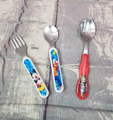 Disney Mickey Mouse And Goofy Toddler Fork And Spoon Utensil Set/Marvel Spoon • $4.99