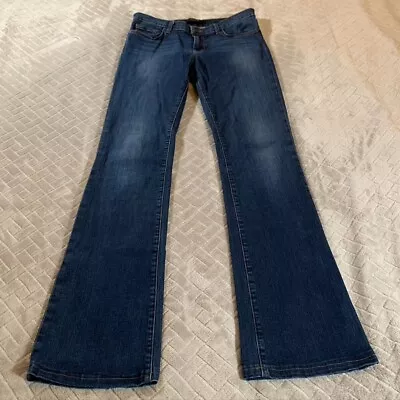 J Brand Womens 27 Denim Jeans Blue Slim Boot Cut Mid Rise Dark Wash Stretch • $19.99
