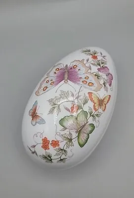 Avon Trinket Box Egg Shaped Fine Porcelain 22k Trim 1974 Vintage • $14.40