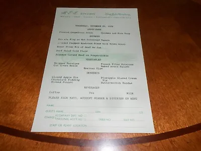 1959 LINCOLN MERCURY EDSEL EXECUTIVE DINING HALL MENU BROCHURE Shows '60 MERCURY • $4.99