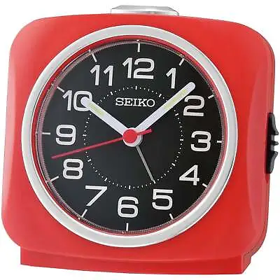 $68.95 • Buy NEW Seiko Leander Bedside Table Alarm Clock, Red, 10cm