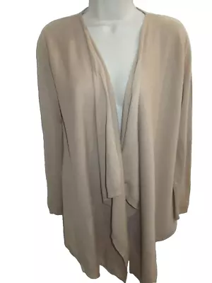 Ann Taylor 100% Cashmere Camel Open Drape Front Cardigan May Fit Small S • $17.95