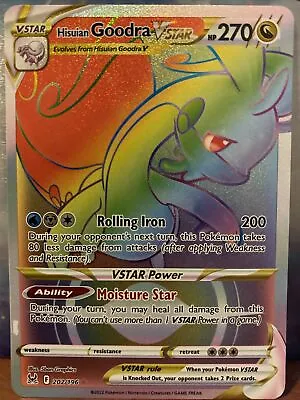 Pokemon TCG Hisuian Goodra VSTAR 202/196 Rainbow Rare Lost Origin Near Mint • $6.05