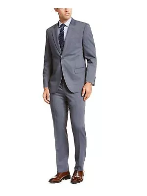 NAUTICA Mens Gray Lined Single Breasted Pinstripe Regular Fit Stretch Suit 42L • $29.99