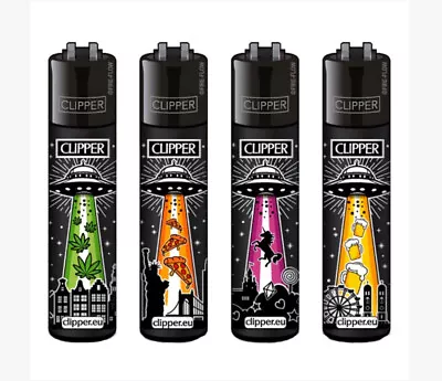 UFO ABDUCTION CLIPPER LIGHTERS - Refillable Gas Lighter - Solo Or Full Set • £8.99